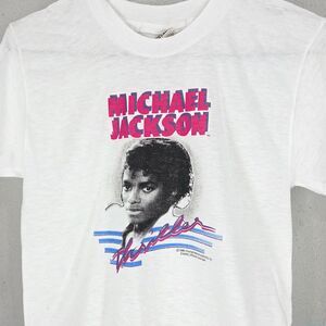Vintage 1984 Michael Jackson Thriller White Single Stitch Tee Fits Sz XS